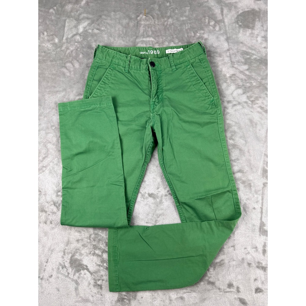 GapKids 1969 Boys Green Straight Leg Chino Pants Size 16 Regular Cotton Twill